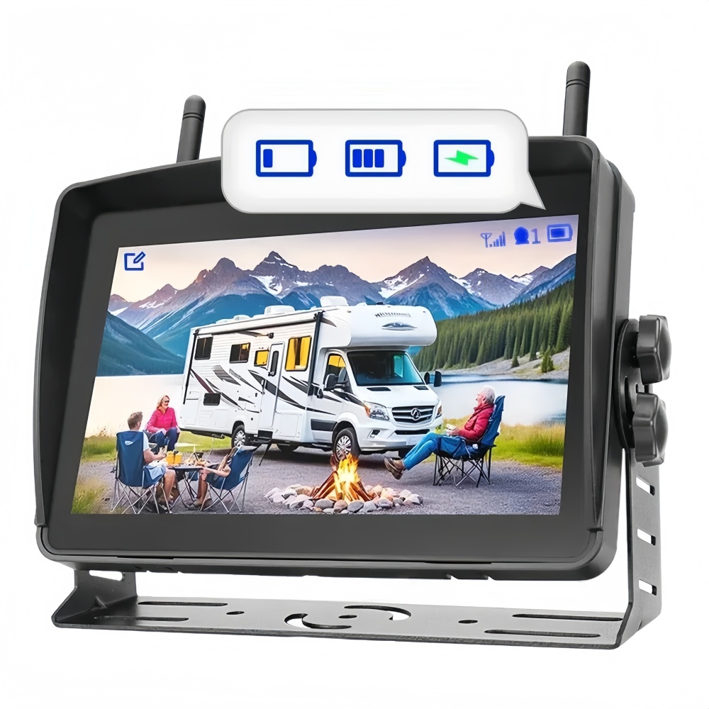7''Touch Screen Monitor DVR Recording Solar Powered Camera HD1080P Digital Wireless Solar Camera Kit BSD Warning Optional