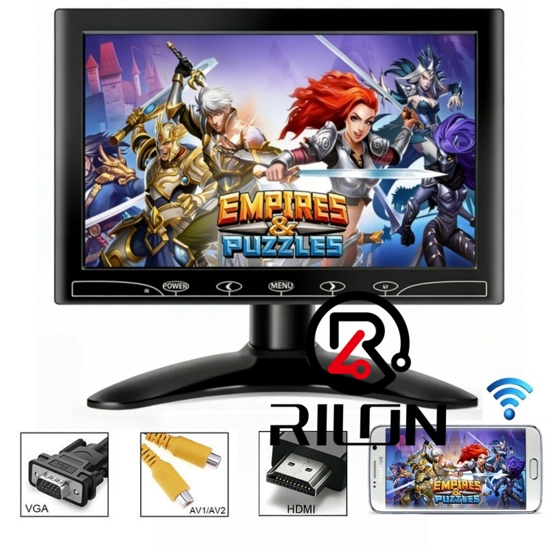 10 inch Multifunctional LCD Display CCTV Monitor for Surveillance Camera,  Rear View Camera and Monitor, Smartphone WiFi Mirroring, Support HDMI/VGA/AV for Car Display/CCTV