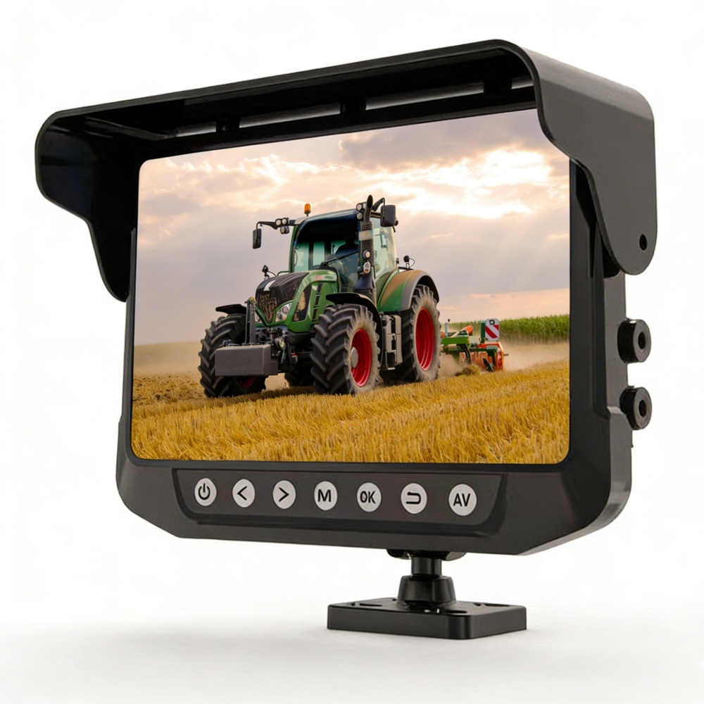 7inch Vehicle Mounted Dislplay Waterpoof Monitor 4CH Cameras Input and Video Recording  AHD 1080P  Vision Systems for Forage Harvester Farming  Agricultural Machines Yachts Boats