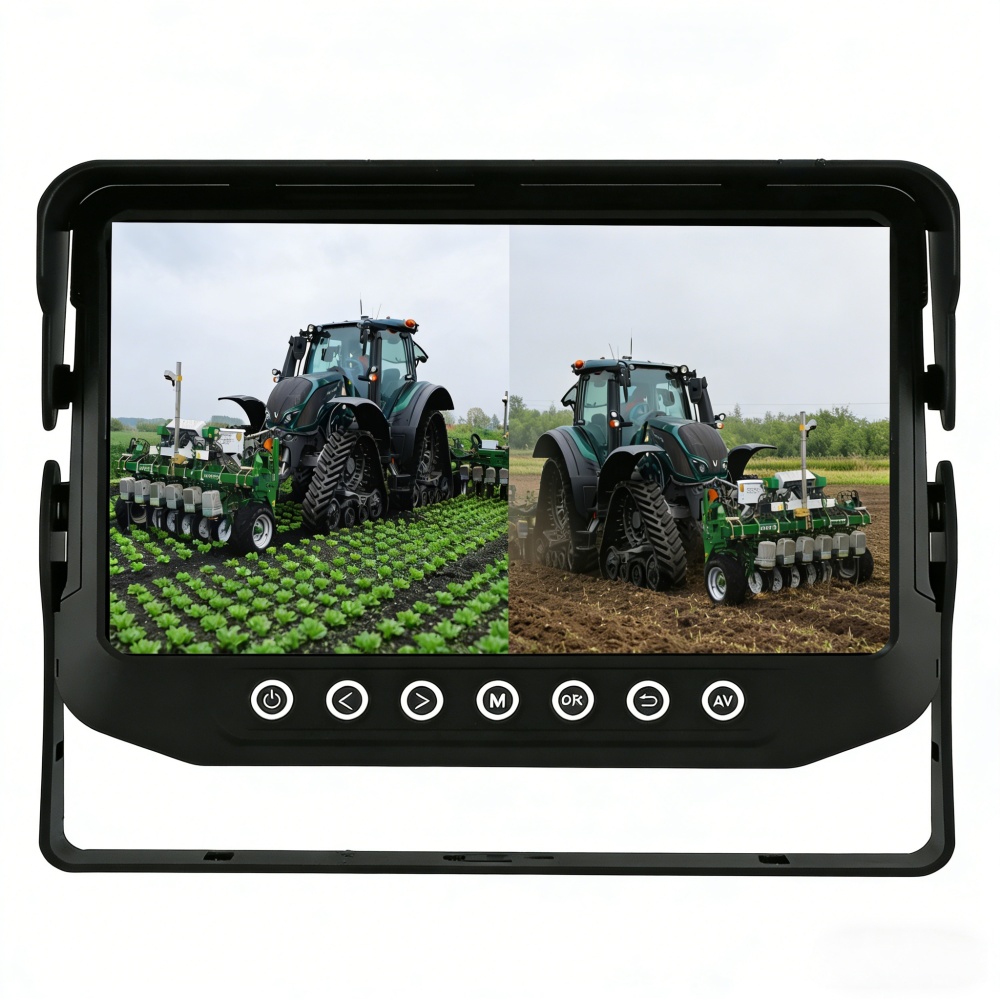 7inch Vehicle Mounted Dislplay Waterpoof Monitor 4CH Cameras Input and Video Recording  AHD 1080P  Vision Systems for Forage Harvester Farming  Agricultural Machines Yachts Boats
