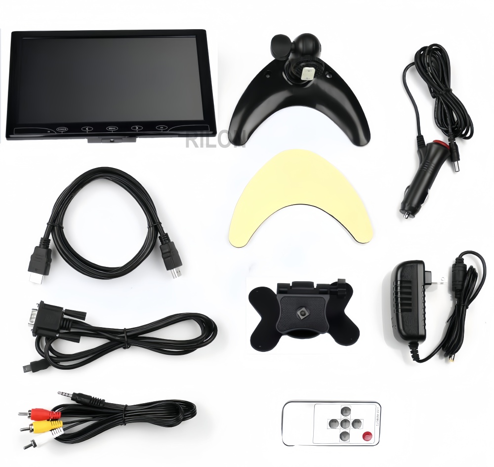 10 inch Multifunctional LCD Display CCTV Monitor for Surveillance Camera,  Rear View Camera and Monitor, Smartphone WiFi Mirroring, Support HDMI/VGA/AV for Car Display/CCTV