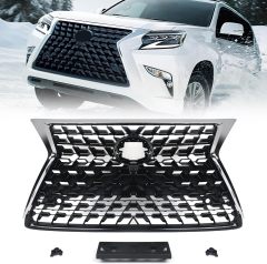 Replacement Front Upper Grille Compatible with Lexus GX460 2020 2021 2022 Mesh Bumper Cover Grill w/License Plate Black,Replacement Front Upper Grille Compatible with Lexus GX460 2020 2021 2022 Mesh Bumper Cover Grill w/License Plate Black,ShanTec Auto Parts