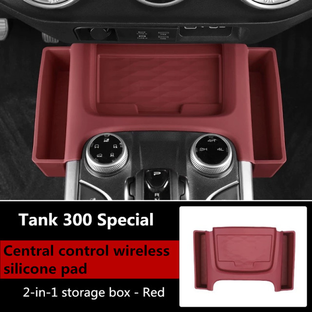 Car Accessories Silicone Central Control Storage Box for Tank 300,Tank 300 Front Central Console Silicone Storage Box – Non-Slip Organizer,ShanTec Auto Parts