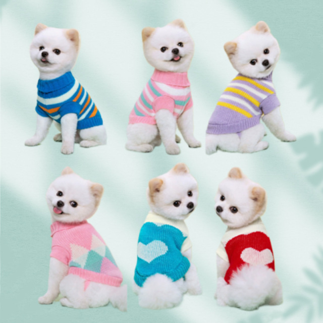 Colorful Puppy Sweater for Small Medium Dogs Cats Clothes for Wholesales