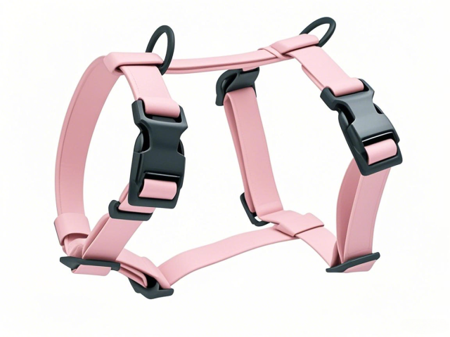 PVC-Coated Waterproof Dog Harness with Dual Buckle Design on Front and Back