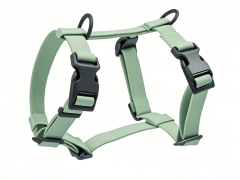 PVC-Coated Waterproof Dog Harness with Dual Buckle Design on Front and Back