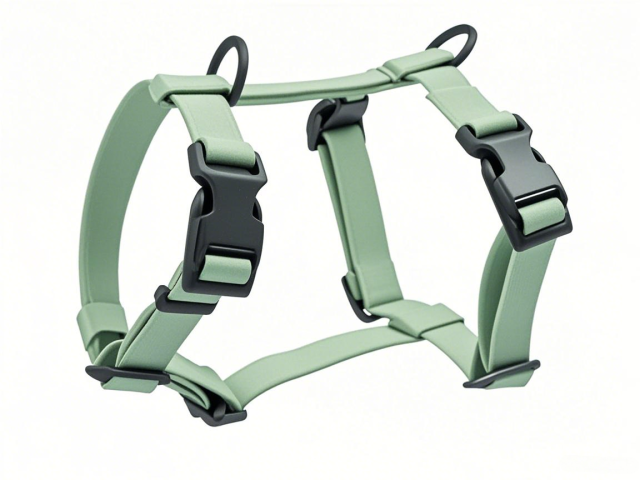 PVC-Coated Waterproof Dog Harness with Dual Buckle Design on Front and Back