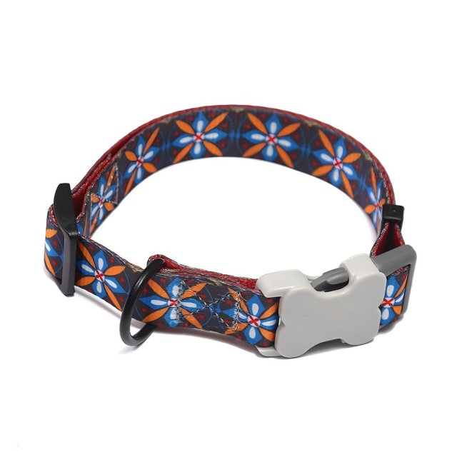 Fashion Adjustable Polyester Pattern Printed Pet Collar