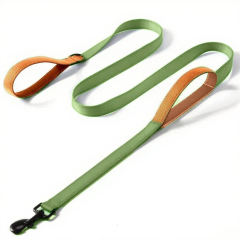 Fashion Color Block Durable Dog Leash Dual Handle No pull Pet Leash Multiple Color for customized