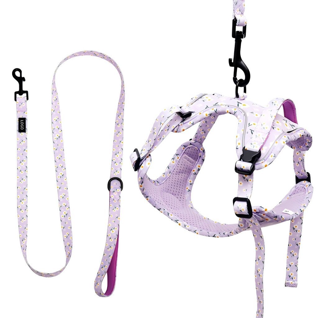 Fashion Pattern Printing No Pull Adjustable Vest Dog Soft Luxury Harness Environmental High Quality Breathable Dog Harness