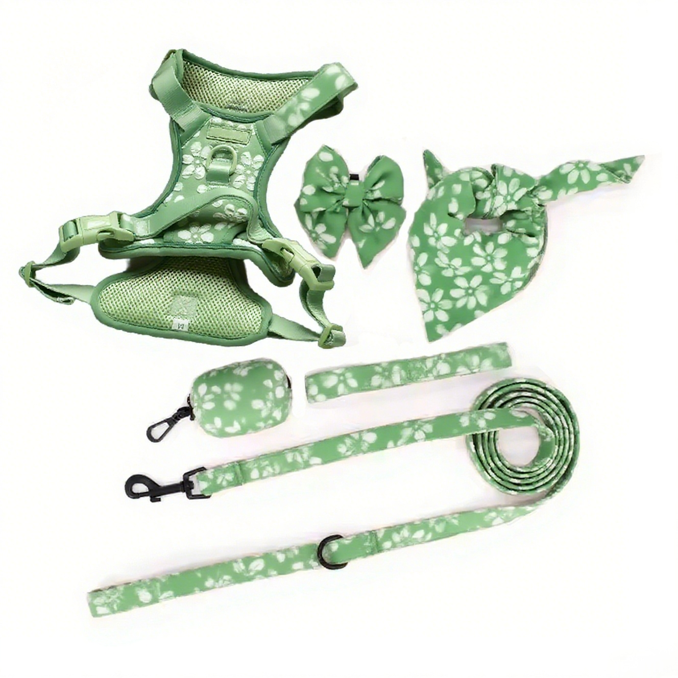 Personalize Embroidery Pet Collar and Leash Luxury Training Adjustable Best Dog Harness Set