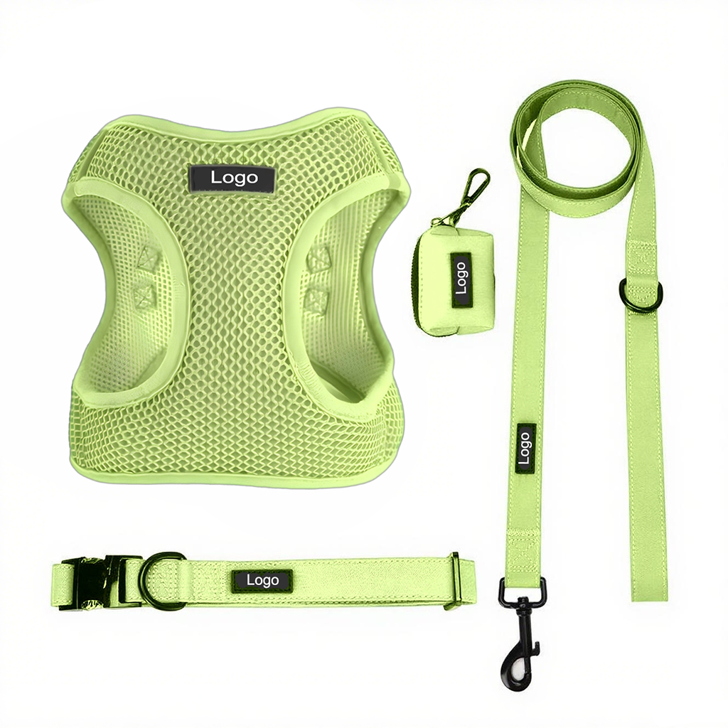 Manufacturer Designer Puppy Harness Set Fashion Breathable Mesh Reflective Personalized for Small and Medium Dog
