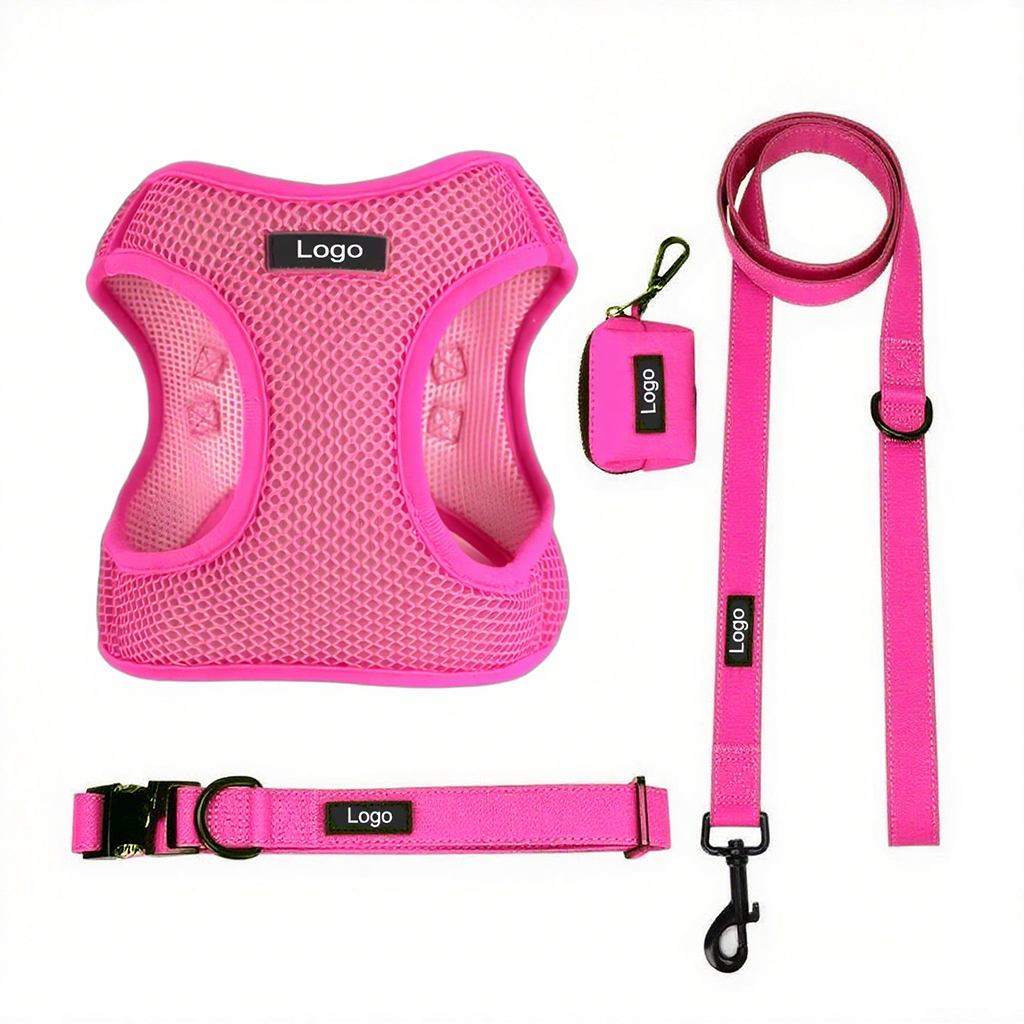 Manufacturer Designer Puppy Harness Set Fashion Breathable Mesh Reflective Personalized for Small and Medium Dog