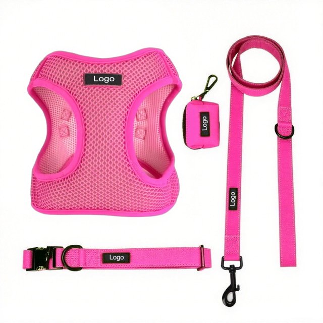 Manufacturer Designer Puppy Harness Set Fashion Breathable Mesh Reflective Personalized for Small and Medium Dog
