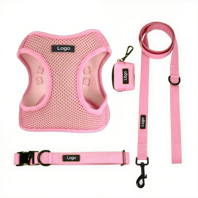 Manufacturer Designer Puppy Harness Set Fashion Breathable Mesh Reflective Personalized for Small and Medium Dog