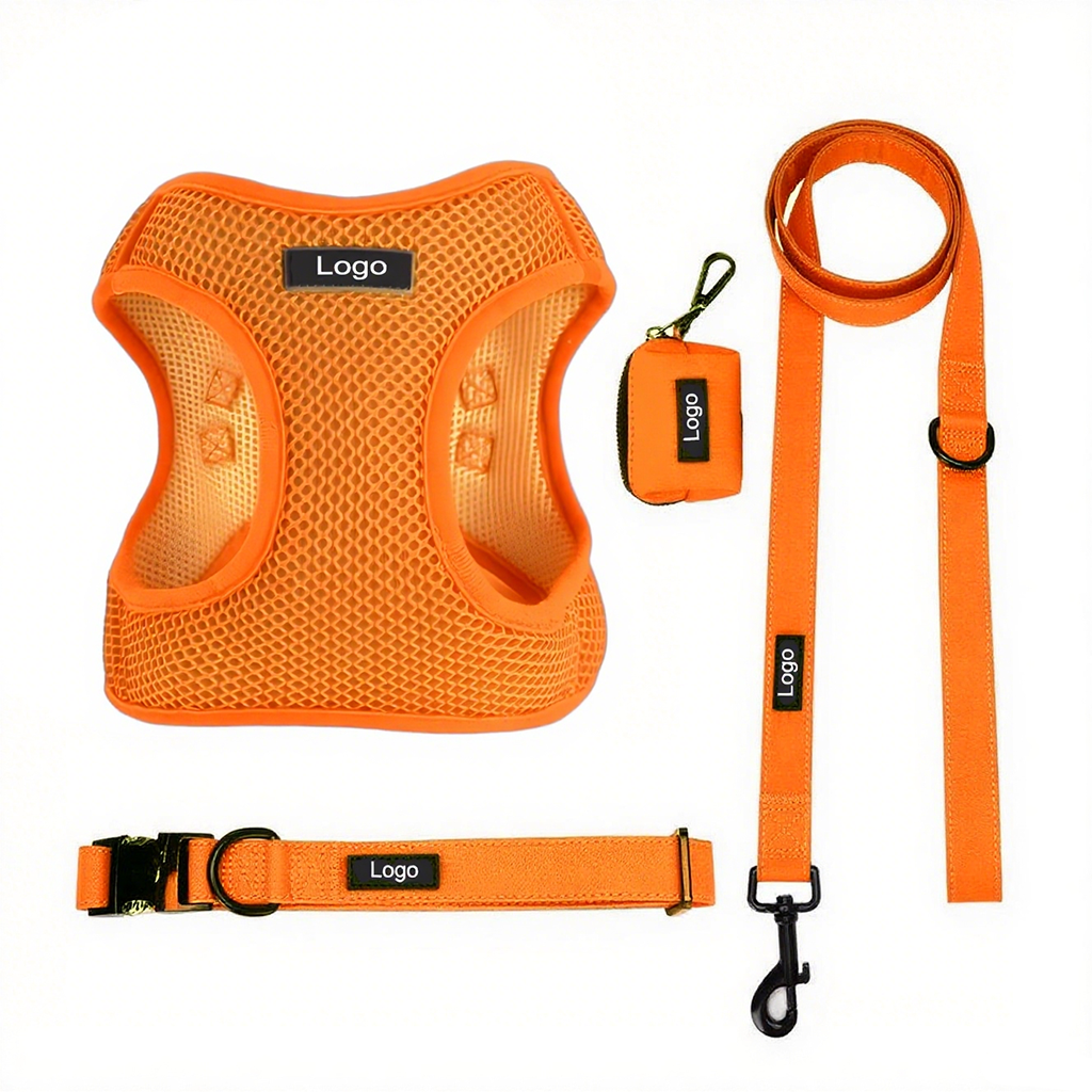 Manufacturer Designer Puppy Harness Set Fashion Breathable Mesh Reflective Personalized for Small and Medium Dog