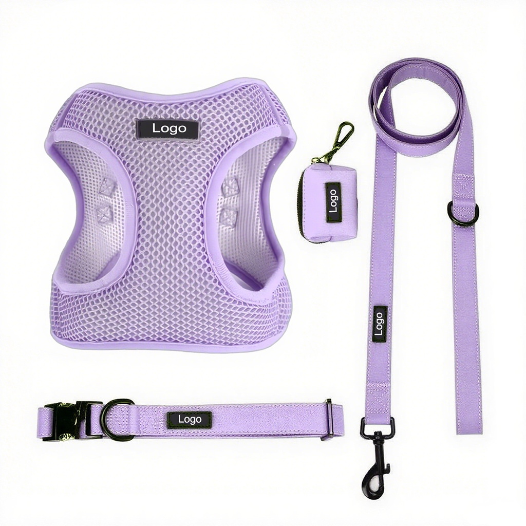 Manufacturer Designer Puppy Harness Set Fashion Breathable Mesh Reflective Personalized for Small and Medium Dog