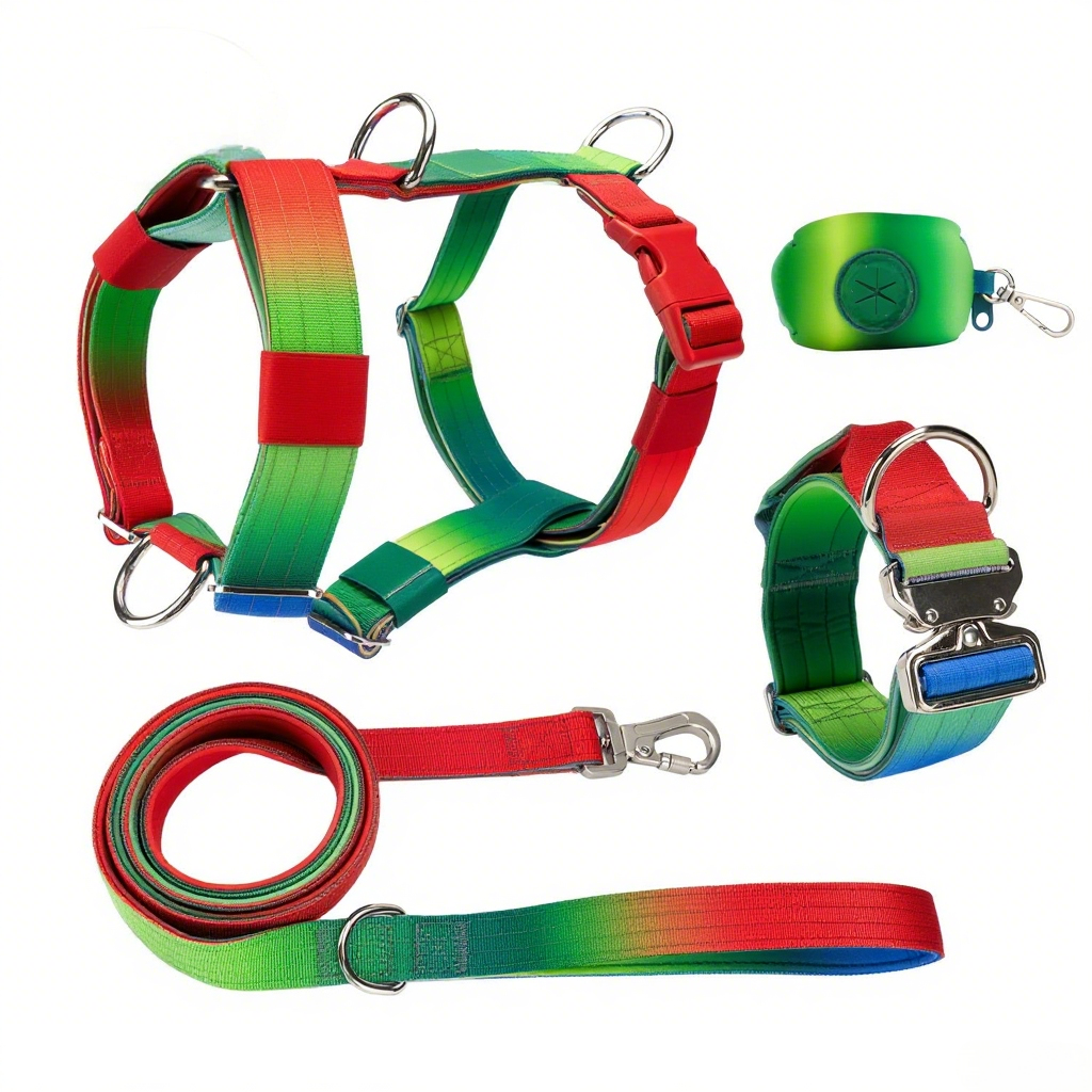 Manufacturers Gradient Color Custom Neoprene Pet Harness Luxury Adjustable H Strap No Pull Reversible Dog Harness Kit
