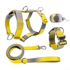 Manufacturers Gradient Color Custom Neoprene Pet Harness Luxury Adjustable H Strap No Pull Reversible Dog Harness Kit