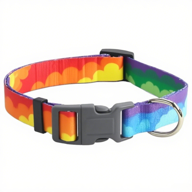 Transfer printing custom pattern Reflective Dog Collar Customizable Soft Neoprene Padded Breathable Nylon Pet Collar Adjustable for Small Dogs