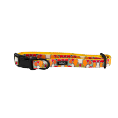 Transfer printing custom pattern Reflective Dog Collar Customizable Soft Neoprene Padded Breathable Nylon Pet Collar Adjustable for Small Dogs
