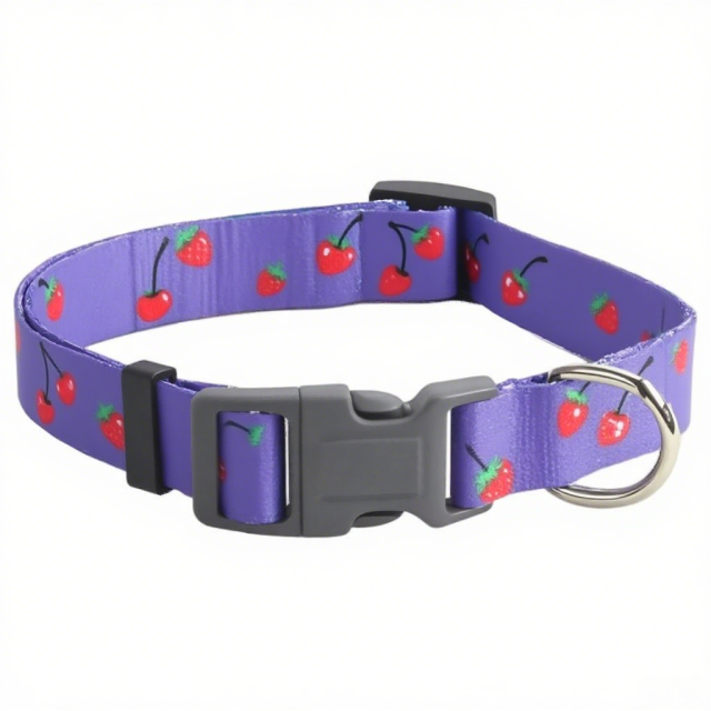 Transfer printing custom pattern Reflective Dog Collar Customizable Soft Neoprene Padded Breathable Nylon Pet Collar Adjustable for Small Dogs