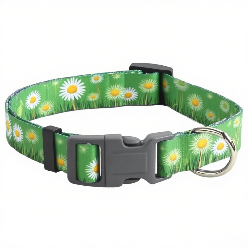 Transfer printing custom pattern Reflective Dog Collar Customizable Soft Neoprene Padded Breathable Nylon Pet Collar Adjustable for Small Dogs