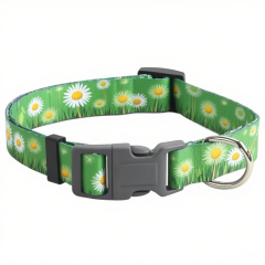 Transfer printing custom pattern Reflective Dog Collar Customizable Soft Neoprene Padded Breathable Nylon Pet Collar Adjustable for Small Dogs