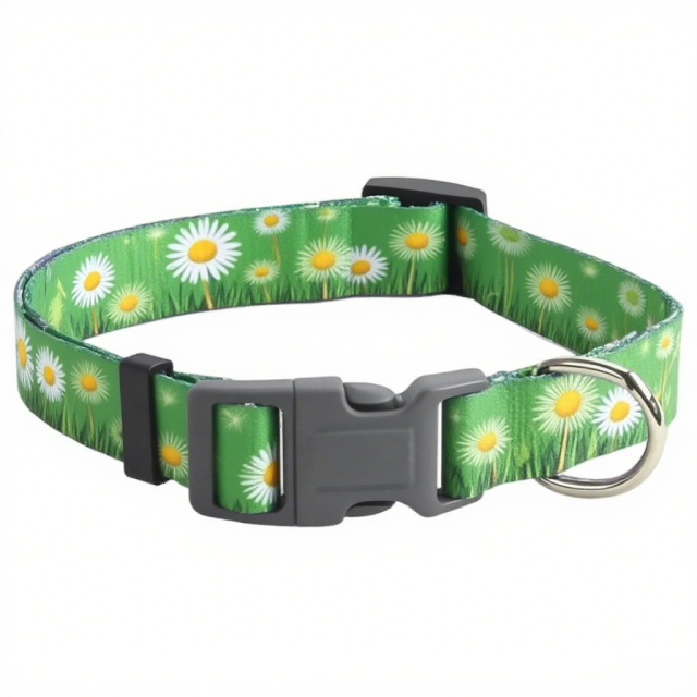 Transfer printing custom pattern Reflective Dog Collar Customizable Soft Neoprene Padded Breathable Nylon Pet Collar Adjustable for Small Dogs