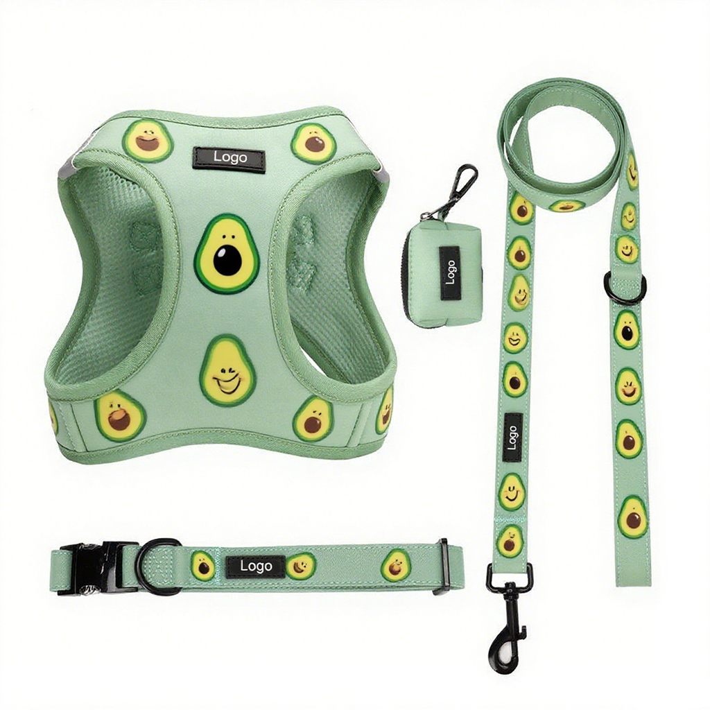 OEM Custom Designers Pet Dog Harness Leash and Collar Set No Pull Personalized Dogs Accessories Vest Soft Dog Harness Set