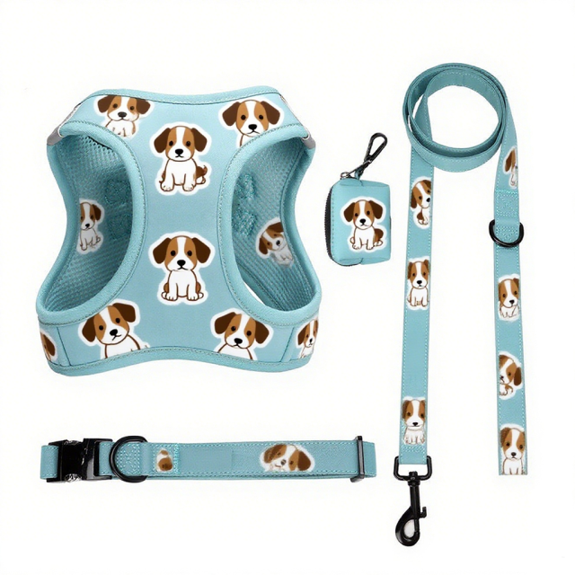 OEM Custom Designers Pet Dog Harness Leash and Collar Set No Pull Personalized Dogs Accessories Vest Soft Dog Harness Set