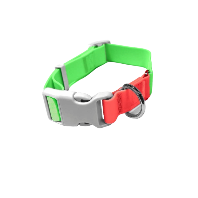 Custom Color Blocking Reflective Dog Collar Rubber Waterproof Pet Collar Adjustable for Dogs or cats