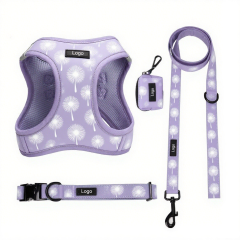 New Hot Selling Luxury and Durable Wholesale Custom No Pull Cute Puppy Pattern Step-in Dog Harness