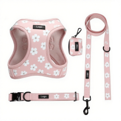 New Hot Selling Luxury and Durable Wholesale Custom No Pull Cute Puppy Pattern Step-in Dog Harness