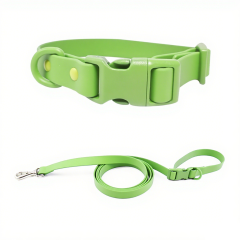 Custom Color Reflective Dog Collar PVC Rubber Waterproof Pet Leash and Collar Set Adjustable for Dogs or cats