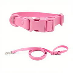 Custom Color Reflective Dog Collar PVC Rubber Waterproof Pet Leash and Collar Set Adjustable for Dogs or cats