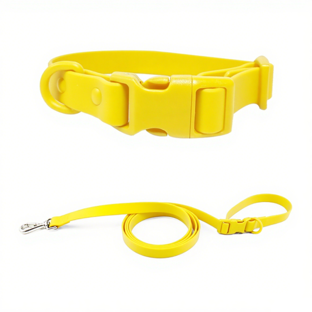 Custom Color Reflective Dog Collar PVC Rubber Waterproof Pet Leash and Collar Set Adjustable for Dogs or cats