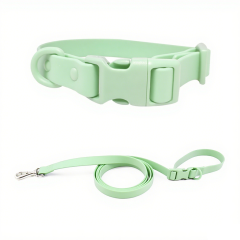 Custom Color Reflective Dog Collar PVC Rubber Waterproof Pet Leash and Collar Set Adjustable for Dogs or cats