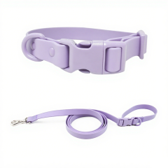 Custom Color Reflective Dog Collar PVC Rubber Waterproof Pet Leash and Collar Set Adjustable for Dogs or cats