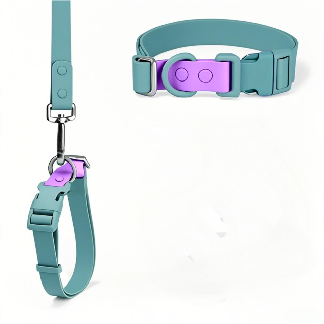 Custom Color Blocking Reflective Dog Collar Rubber Waterproof Pet Collar Adjustable for Dogs or cats