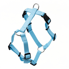 Manufacturers Custom PVC Rubber Coated Waterproof Pet Harness Luxury Adjustable H Strap No Pull Reversible Dog Harness with Dual Buckle Design on Right and Left Side