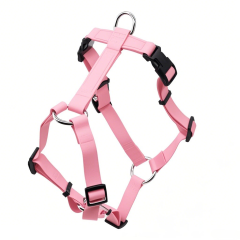 Manufacturers Custom PVC Rubber Coated Waterproof Pet Harness Luxury Adjustable H Strap No Pull Reversible Dog Harness with Dual Buckle Design on Right and Left Side