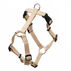 Manufacturers Custom PVC Rubber Coated Waterproof Pet Harness Luxury Adjustable H Strap No Pull Reversible Dog Harness with Dual Buckle Design on Right and Left Side