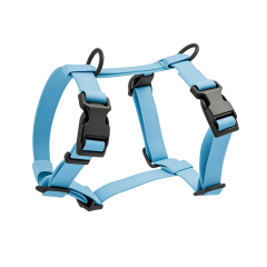 Manufacturers Custom PVC Rubber Coated Waterproof Pet Harness Luxury Adjustable H Strap No Pull Reversible Dog Harness with Dual Buckle Design on Front and Back Side