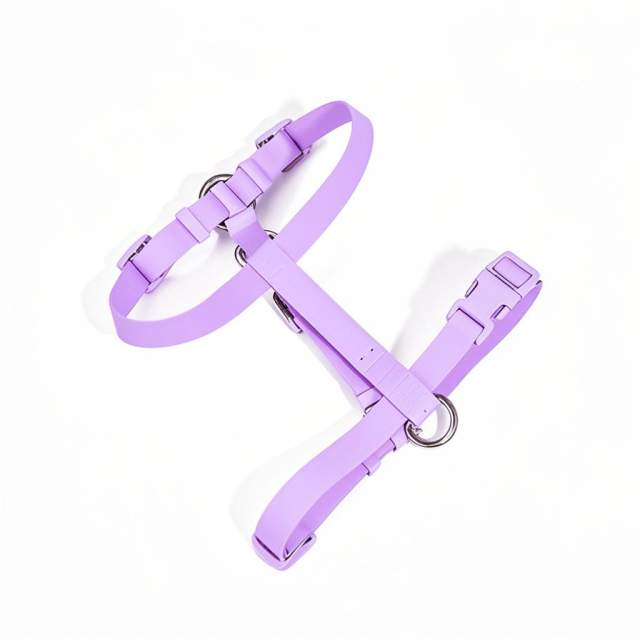 Manufacturers Custom PVC Rubber Coated Waterproof Pet Harness Luxury Adjustable H Strap No Pull Reversible Dog Harness with Single Buckle Design