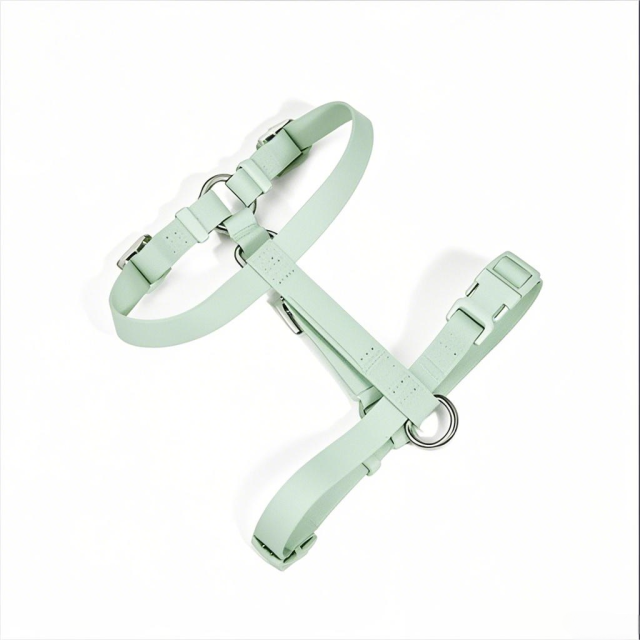Manufacturers Custom PVC Rubber Coated Waterproof Pet Harness Luxury Adjustable H Strap No Pull Reversible Dog Harness with Single Buckle Design