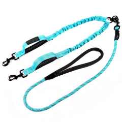 Pet Leash Custom Multipurpose Webbing Soft Adjustable Accessories Hands Free Comfortable Reflective Nylon Multiple Functional Dual Dog Leash
