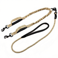 Pet Leash Custom Multipurpose Webbing Soft Adjustable Accessories Hands Free Comfortable Reflective Nylon Multiple Functional Dual Dog Leash