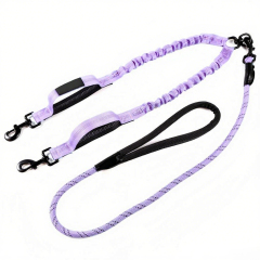 Pet Leash Custom Multipurpose Webbing Soft Adjustable Accessories Hands Free Comfortable Reflective Nylon Multiple Functional Dual Dog Leash