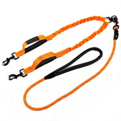 Pet Leash Custom Multipurpose Webbing Soft Adjustable Accessories Hands Free Comfortable Reflective Nylon Multiple Functional Dual Dog Leash